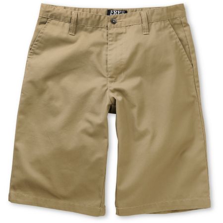 Free World Threat Light Beige Chino Shorts