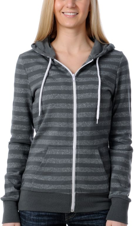 Vans Girls Division Stripe Grey Hoodie