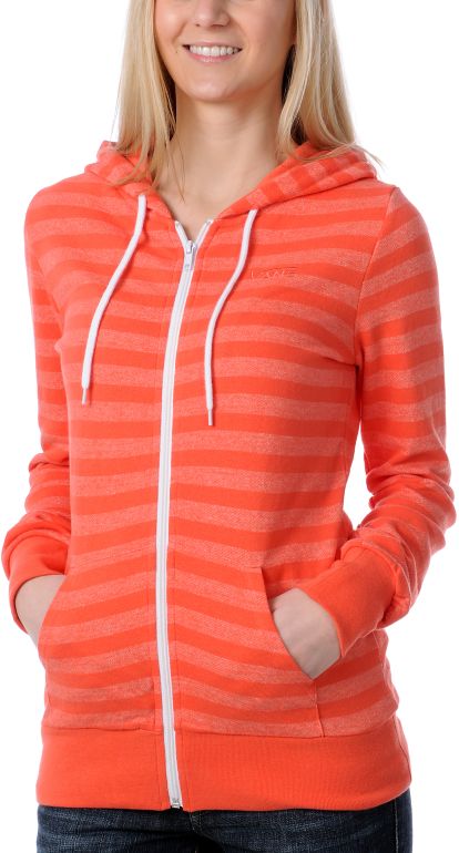 Vans Girls Division Stripe Orange Hoodie