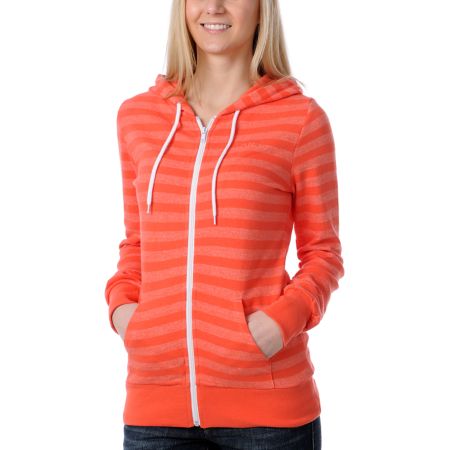 Vans Girls Division Stripe Orange Hoodie