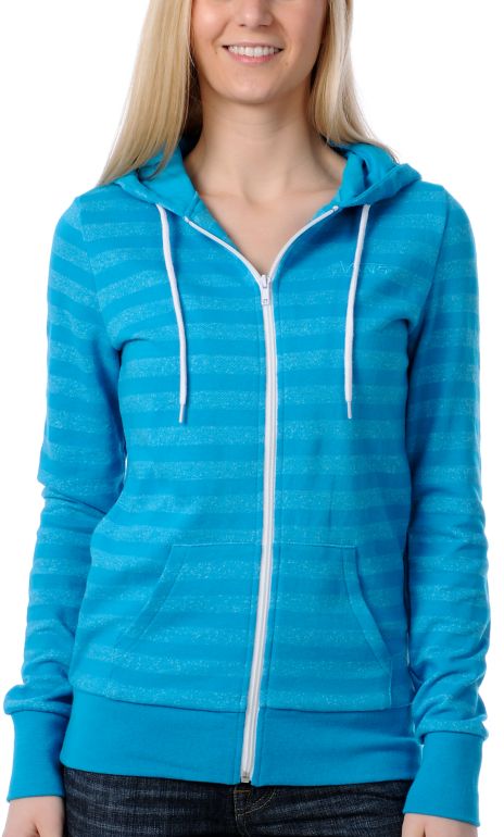 Vans Girls Division Stripe Teal Hoodie
