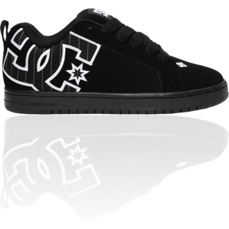 DC Court Graffik SE Black & White Pin-Striped Shoe