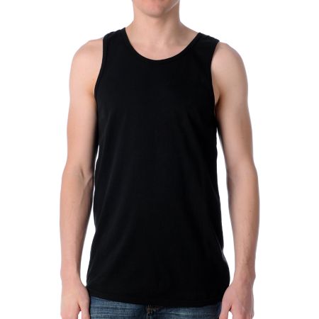 Zine Fixed Black Tank Top