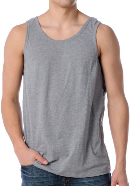 Zine Fixed Heather Grey Tank Top