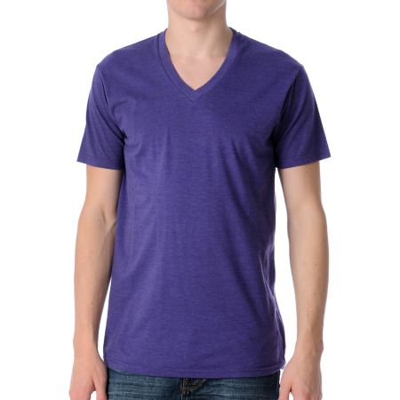 Zine Deuce Grape V-Neck Tee Shirt