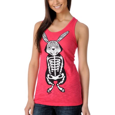 Ralik Bunny Bones Fuschia Racerback Tank Top 