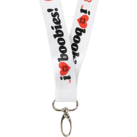 Keep A Breast Foundation I Love Boobies White Lanyard