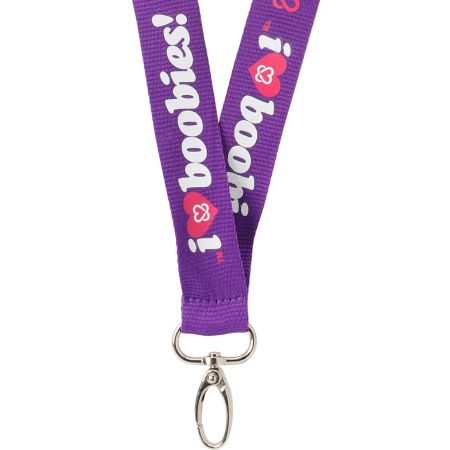 Keep A Breast Foundation I Love Boobies Purple Lanyard
