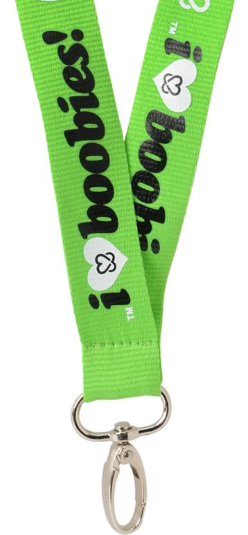 Keep A Breast Foundation I Love Boobies Green Lanyard