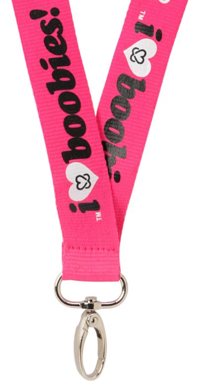 Keep A Breast Foundation I Love Boobies Pink Lanyard