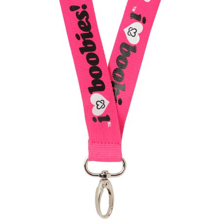 Keep A Breast Foundation I Love Boobies Pink Lanyard