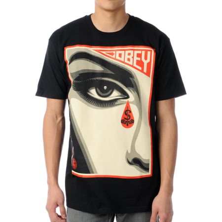 Obey Eye Alert Black Tee Shirt