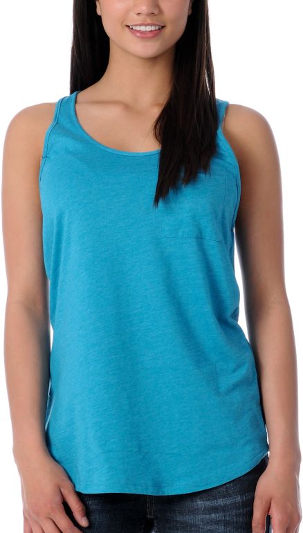 Zine Girls Racerback Teal Tank Top