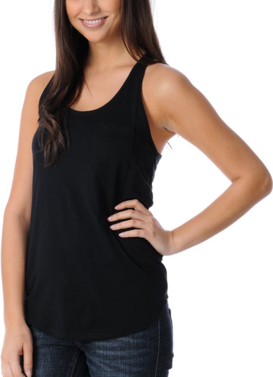 Zine Girls Racerback Black Tank Top