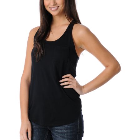 Zine Girls Racerback Black Tank Top 