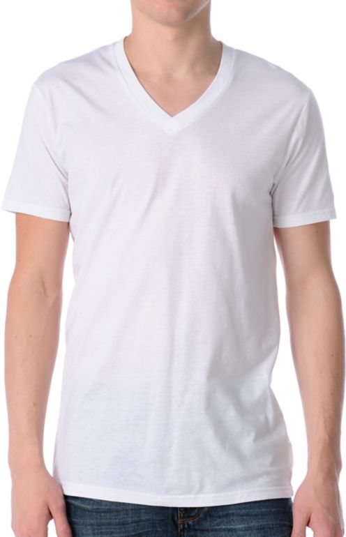 Zine Deuce White V-Neck Tee Shirt