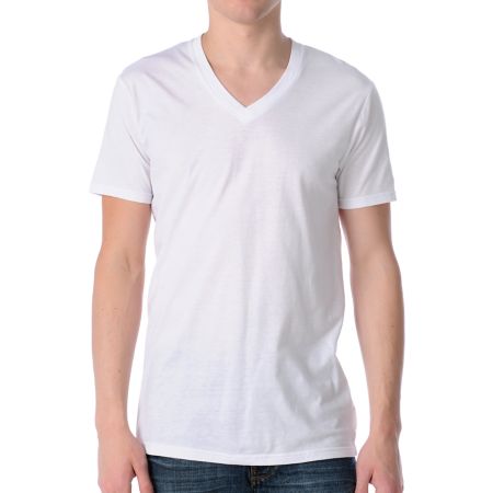 Zine Deuce White V-Neck Tee Shirt