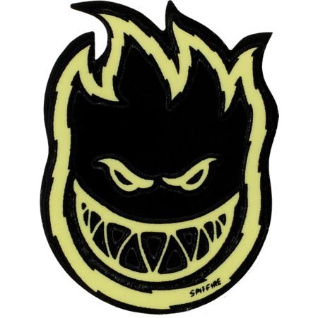 Spitfire Black Glow-In-The-Dark Bolts Small Sticker