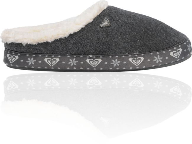 Roxy Latte Grey Wool & Fur Slippers