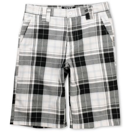 Free World Falcon White Plaid Shorts