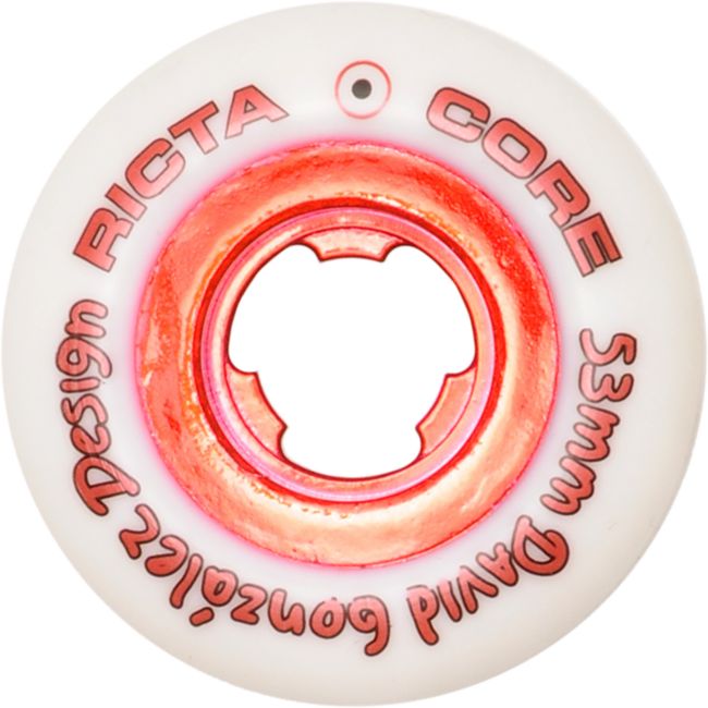 Ricta Chrome Core Gonzalez 53mm White & Red Skateboard Wheels