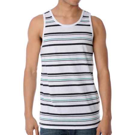 Empyre Bloc Party White Stripe Tank Top 