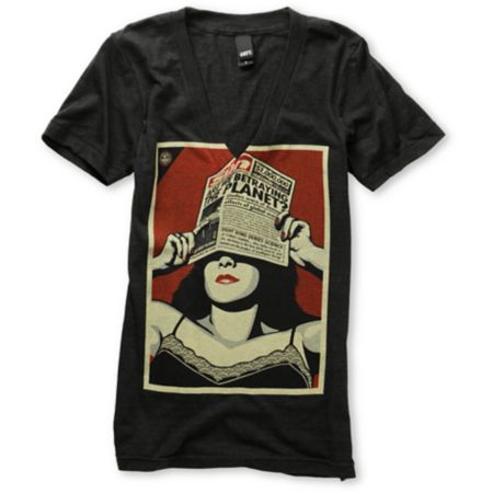 Obey Girls Global Warming Charcoal Tee Shirt
