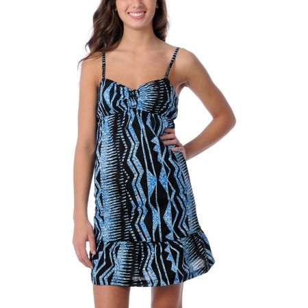 Volcom Hipster Bitter Blue Sunshine Dress 