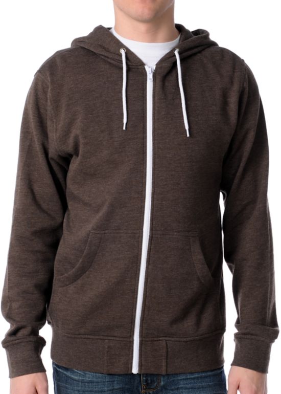 Zine Template Brown Zip Up Hoodie