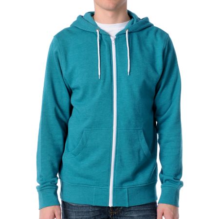 Zine Template Aqua Zip Up Hoodie