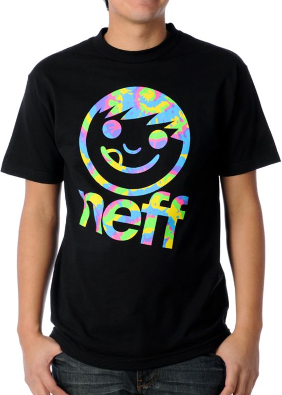 Neff Tie Dye Tilt Black Tee Shirt