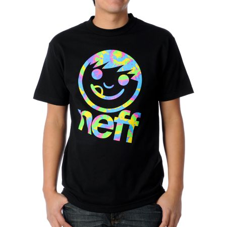 Neff Tie Dye Tilt Black Tee Shirt
