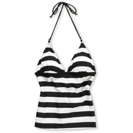Empyre Girl Veneer Black and White Stripe Tankini