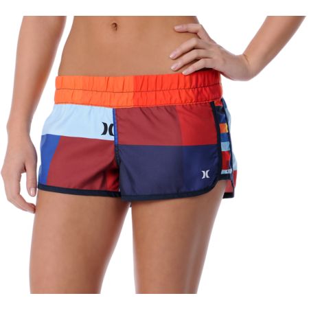 Hurley Girls Red Geo Super Suede Beachrider Board Shorts