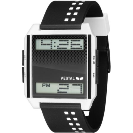 Vestal Digichord Black & White Digital Watch