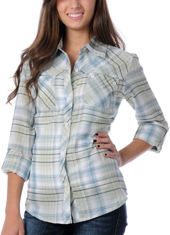Empyre Girl Alberti Green Plaid Woven Shirt