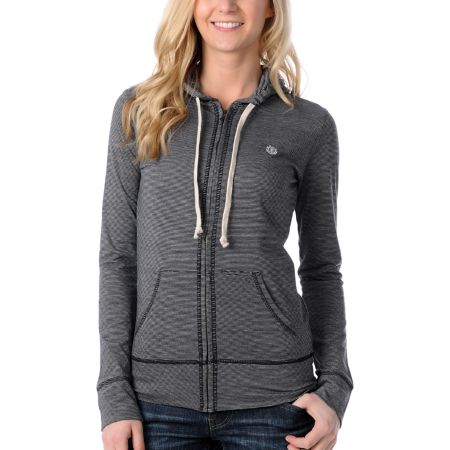 Element Girls Marissa Black Stripe Jersey Hoodie