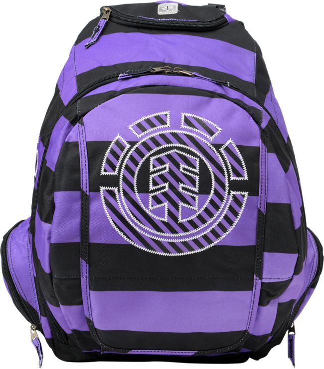 Element Girls Gamine Stripe Charcoal & Purple Backpack