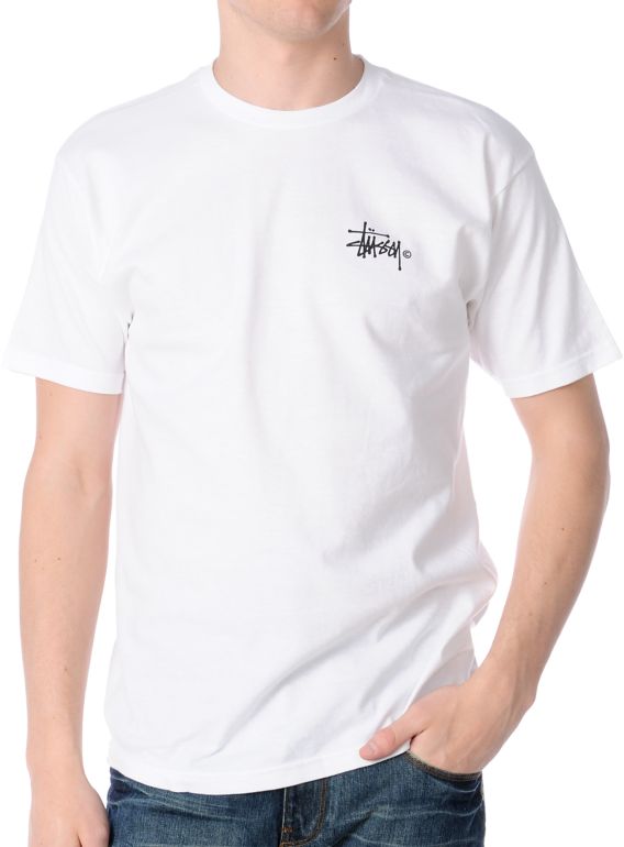 Stussy Basic Logo White Tee Shirt