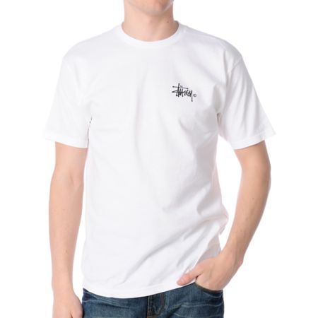 Stussy Basic Logo White Tee Shirt