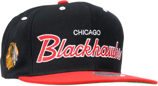 NHL Chicago Blackhawks Script Mitchell & Ness Snapback Hat