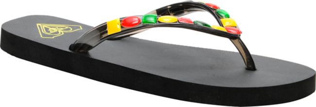 Roxy Jewel Black Rasta Flip-Flop Sandal