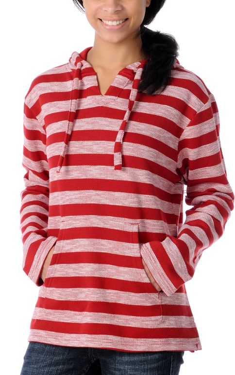 Wear Wash Repeat Girls Red Stripe Poncho