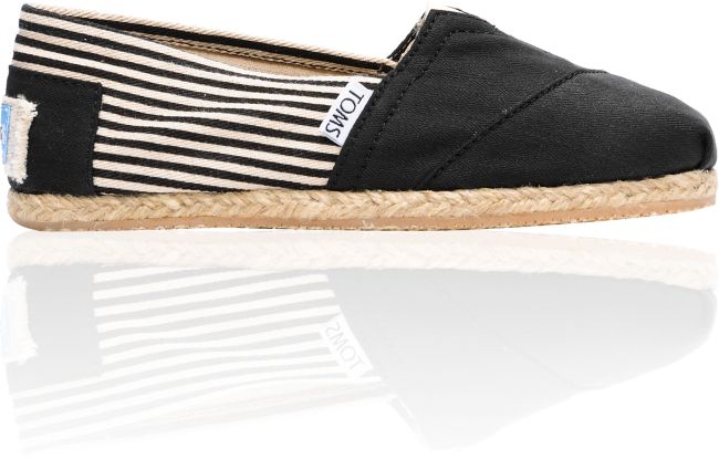 Toms Classics Girls University Black Canvas Shoe
