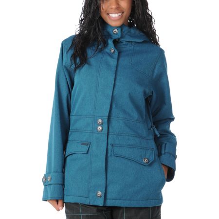Empyre Girls 2012 Nomad Blue Solid 10K Snowboard Jacket 