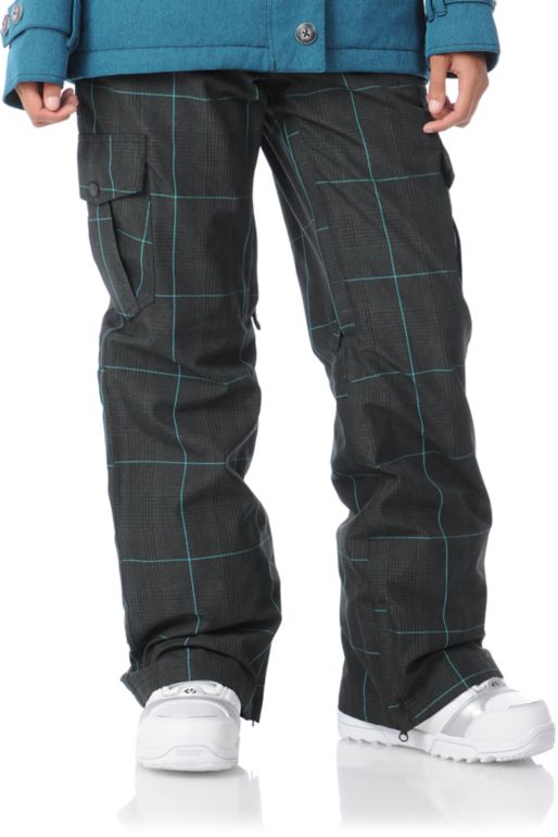 Empyre Girl 2012 HoodwinkGrey Plaid 10K Girls Snowboard Pants