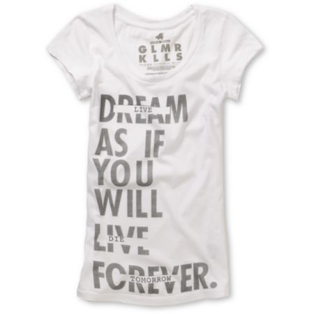 Glamour Kills Girls Live Forever Tomorrow Scoop-Neck Tee Shirt