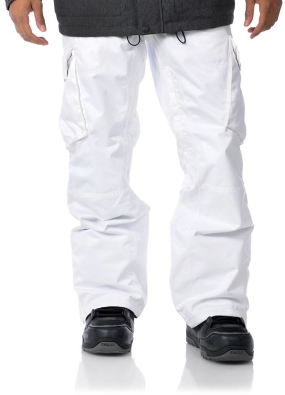 Empyre Skeletor White 10K 2012 Guys Snowboard Pants