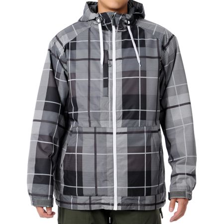 Aperture Lucas 2011 Grey 10K Plaid Guys Snowboard Jacket