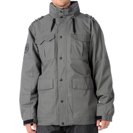 Empyre Myth 2012 Grey Herringbone 10K Guys Snowboard Jacket